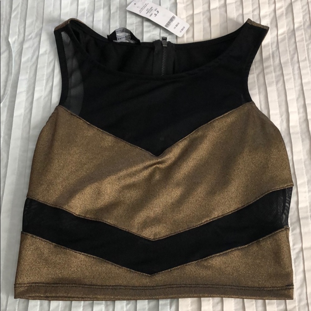Black & bronze Bebe crop top BNWT